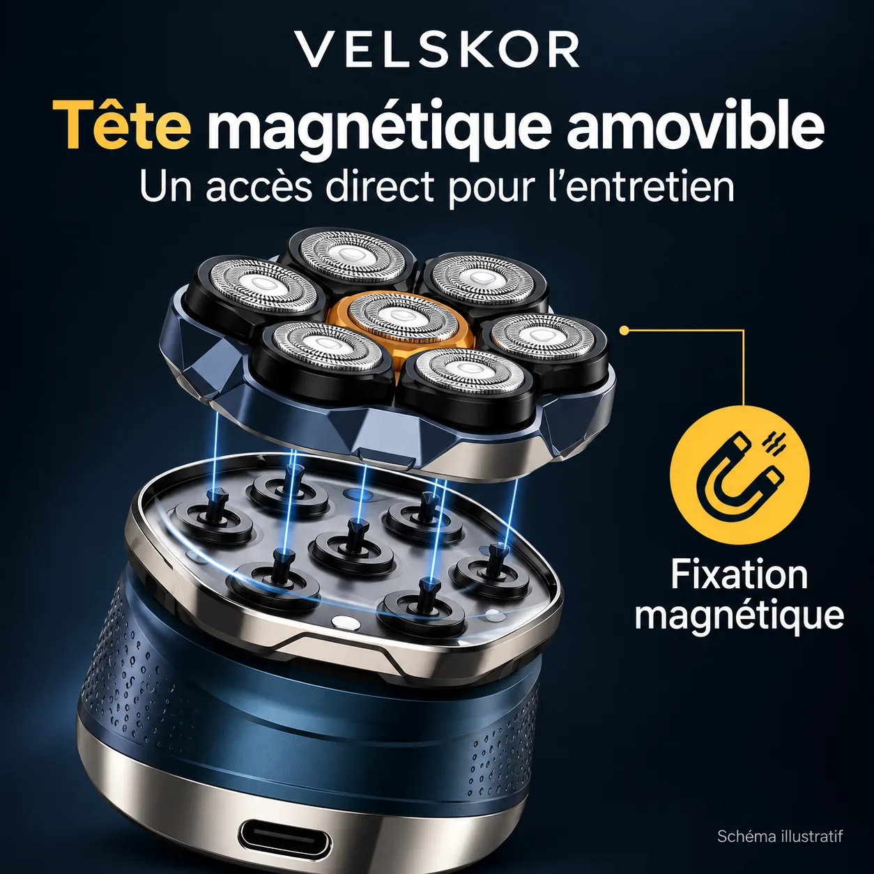 Affiche : tête magnétique amovible